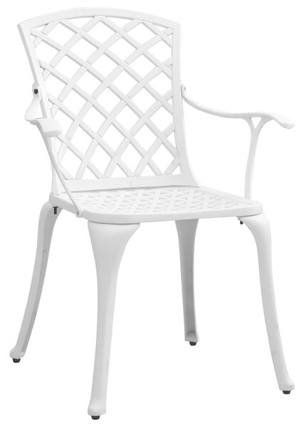 5-dijelni vrtni blagovaonski set bijeli lijevani aluminij - Bijela / N/A