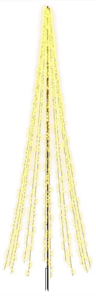 LED božićno drvce 485 cm 3000 LED lampica Topla bijela Čelik - 485 cm