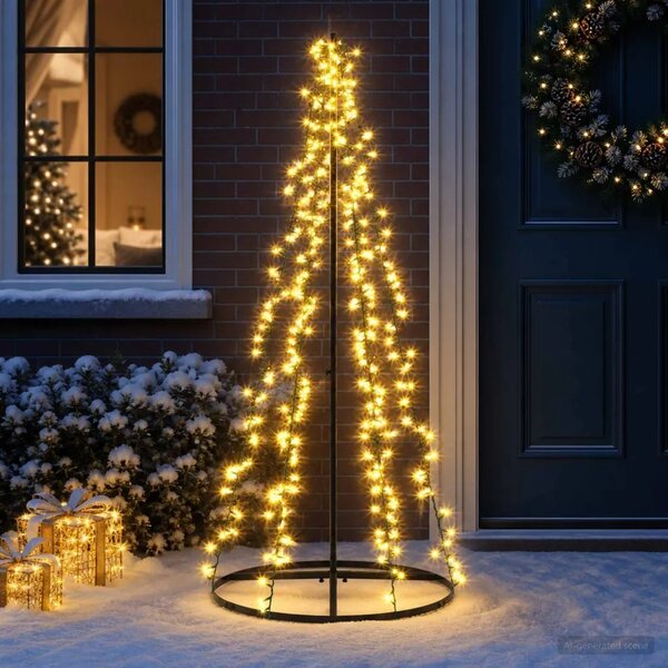 LED božićno drvce 165 cm 540 LED lampica Topla bijela Čelik - 165 cm