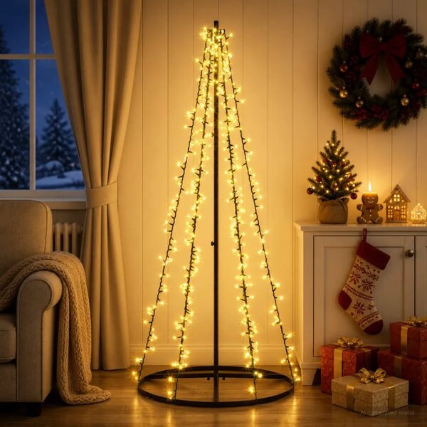 LED božićno drvce 165 cm 540 LED lampica Topla bijela Čelik - 165 cm