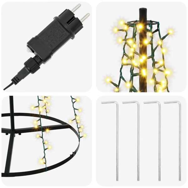 LED božićno drvce 165 cm 540 LED lampica Topla bijela Čelik - 165 cm