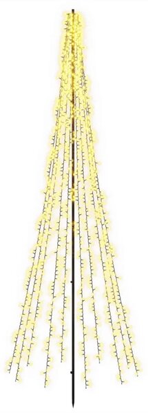 LED božićno drvce 285 cm 1550 LED lampica Topla bijela Čelik - 285 cm
