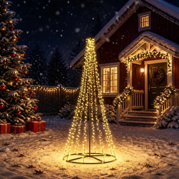 LED božićno drvce 235 cm 1000 LED lampica Topla bijela Čelik - 235 cm