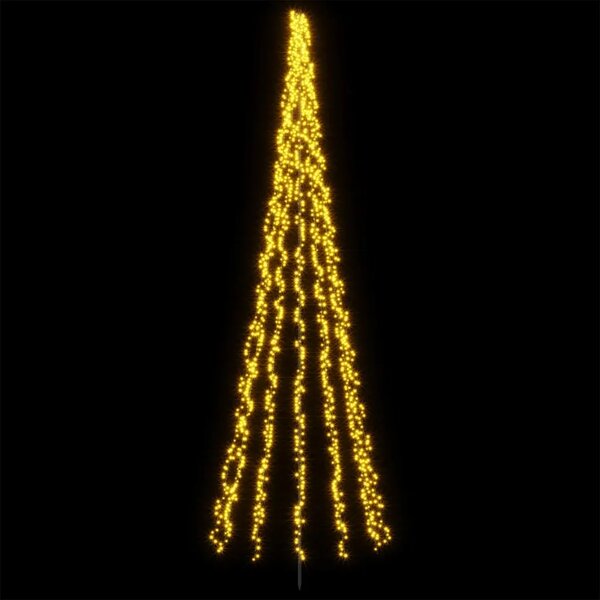 LED božićno drvce 485 cm 3000 LED lampica Topla bijela Čelik - 485 cm