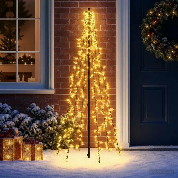 LED božićno drvce 165 cm 540 LED lampica Topla bijela Čelik - 165 cm
