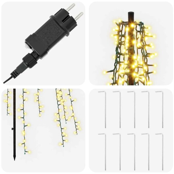 LED božićno drvce 285 cm 1550 LED lampica Topla bijela Čelik - 285 cm