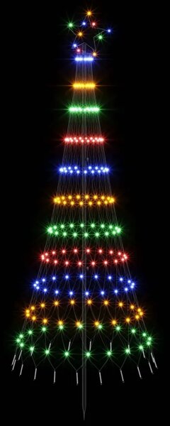 LED božićno drvce 180 cm 230 LED lampica Višebojno Željezo Crna - Šareni 180 cm