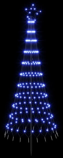 LED božićno drvce 180 cm 230 LED lampica Plava Željezo Crna - Plava 180 cm