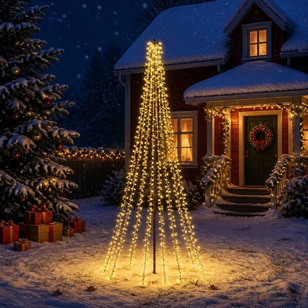LED božićno drvce 235 cm 1000 LED lampica Topla bijela Čelik - 235 cm