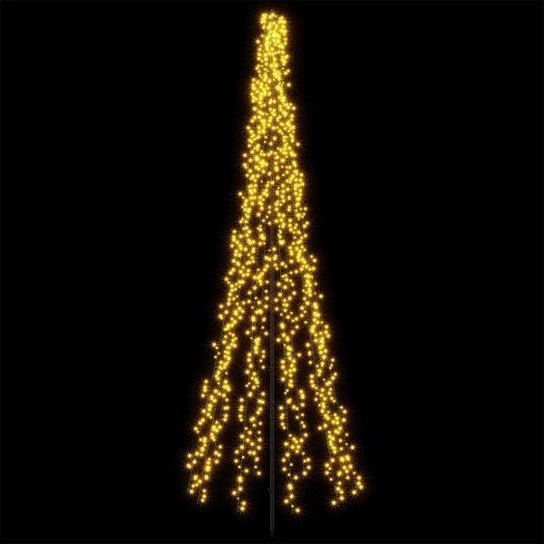 LED božićno drvce 285 cm 1550 LED lampica Topla bijela Čelik - 285 cm
