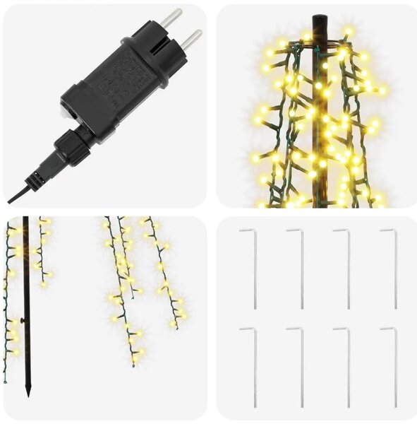 LED božićno drvce 235 cm 1000 LED lampica Topla bijela Čelik - 235 cm