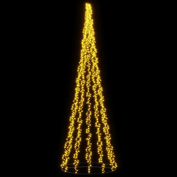 LED božićno drvce 485 cm 3000 LED lampica Topla bijela Čelik - 485 cm