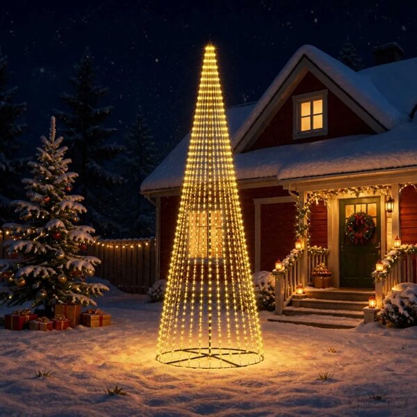 LED božićno drvce 485 cm 1632 LED lampica Topla bijela Željezo - 485 cm