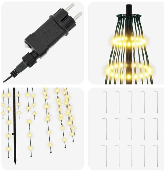 LED božićno drvce 235 cm 500 LED lampica Topla bijela Željezo - 235 cm