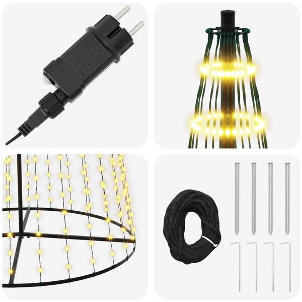 LED božićno drvce 385 cm 1148 LED lampica Topla bijela Željezo - 385 cm