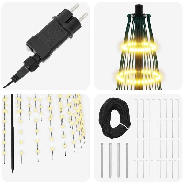 LED božićno drvce 485 cm 1632 LED lampica Topla bijela Željezo - 485 cm