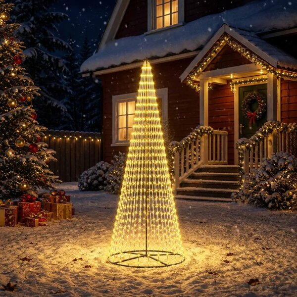LED božićno drvce 285 cm 744 LED lampica Topla bijela Željezo - 285 cm