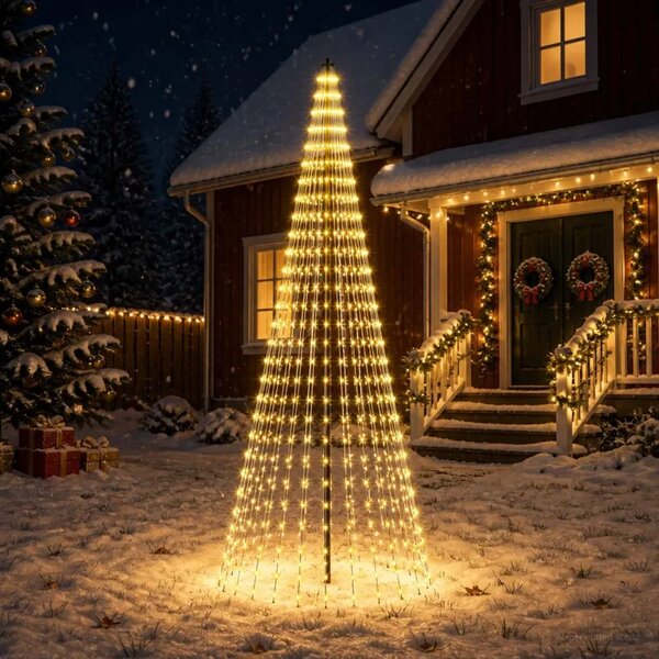 LED božićno drvce 285 cm 744 LED lampica Topla bijela Željezo - 285 cm