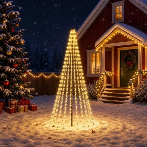 LED božićno drvce 235 cm 500 LED lampica Topla bijela Željezo - 235 cm