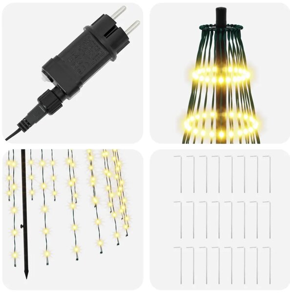 LED božićno drvce 285 cm 744 LED lampica Topla bijela Željezo - 285 cm
