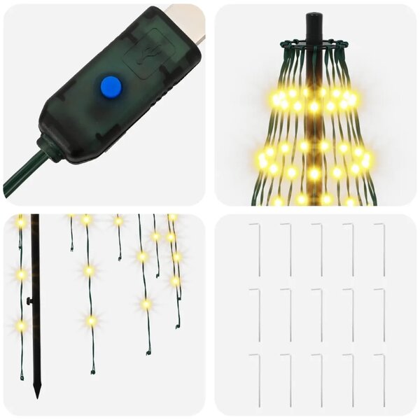 LED božićno drvce 165 cm 270 LED lampica Topla bijela Željezo - 165 cm