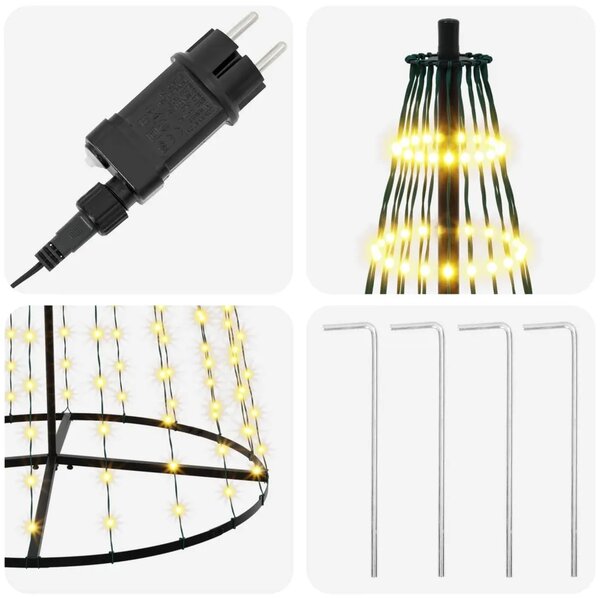 LED božićno drvce 285 cm 744 LED lampica Topla bijela Željezo - 285 cm