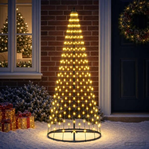 LED božićno drvce 165 cm 270 LED lampica Topla bijela Željezo - 165 cm