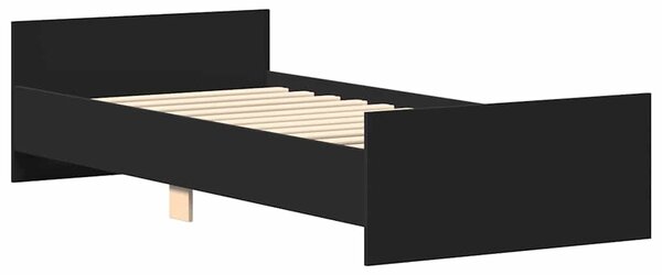 Okvir kreveta crni 75 x 190 cm mali od konstruiranog drva - Crna / 75 x 190 cm