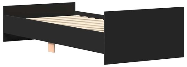 Okvir kreveta crni 75 x 190 cm mali od konstruiranog drva - Crna / 75 x 190 cm