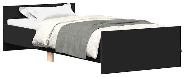 Okvir kreveta crni 75 x 190 cm mali od konstruiranog drva - Crna / 75 x 190 cm