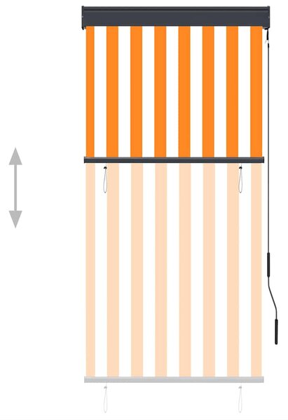 Vanjska roleta 80 x 250 cm bijelo-narančasta - Narančasta / 80 x 250 cm