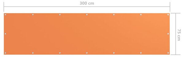 Balkonski zastor narančasti 75 x 300 cm od tkanine Oxford - Narančasta / 75 x 300 cm