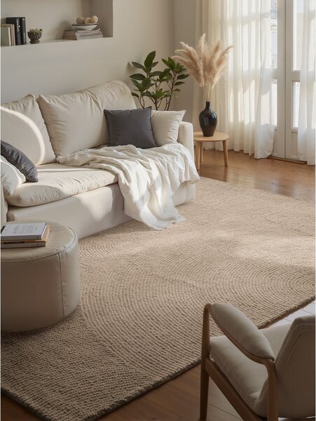 Bež ručno rađen vunen tepih 200x300 cm Calmio – Hanse Home