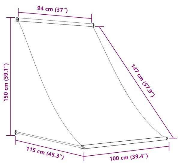 Tenda na uvlačenje 100 x 150 cm krem - Krema / 100 x 150 cm