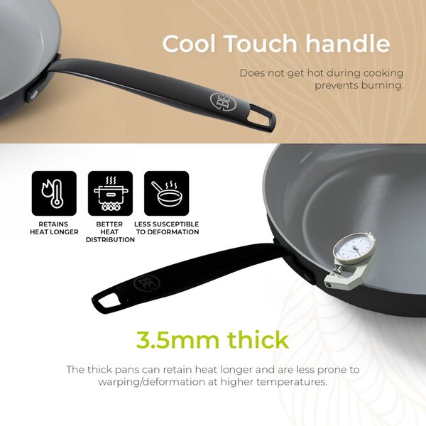 BE Living Duboka tava s poklopcem Essential Black 28 cm