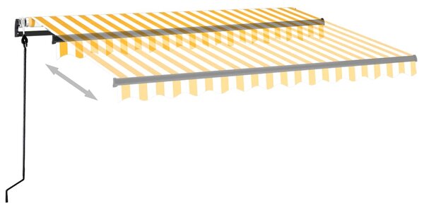 Tenda na automatsko uvlačenje 350 x 250 cm žuto-bijela - Žuta / 350 x 250 cm