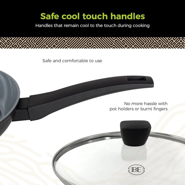 BE Living Set 3 tave 20-24-28 cm + wok s poklopcem 28 cm Delight Black