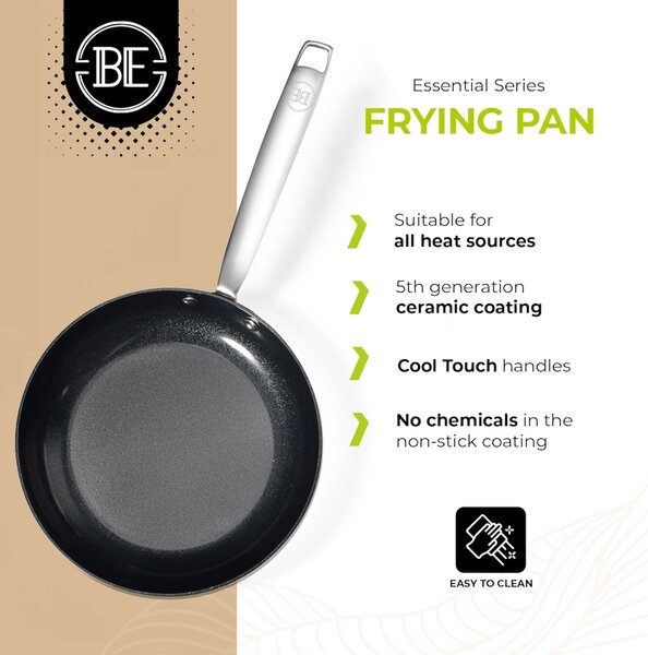 BE Living Set tava Essential Black 24-28 cm troslojni nehrđajući čelik
