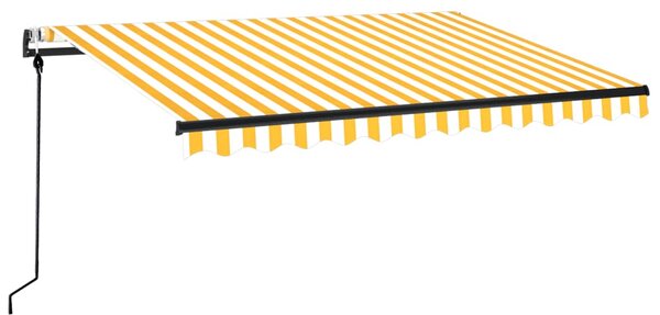 Tenda na automatsko uvlačenje 350 x 250 cm žuto-bijela - Žuta / 350 x 250 cm