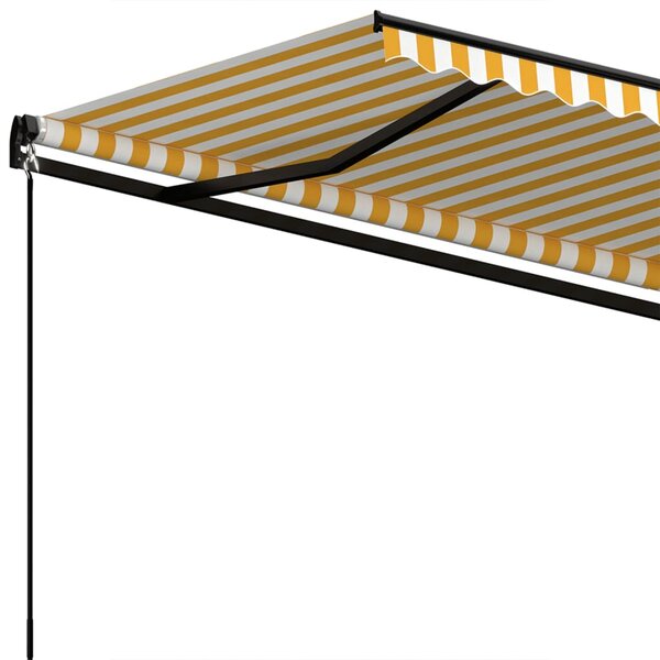 Tenda na automatsko uvlačenje 350 x 250 cm žuto-bijela - Žuta / 350 x 250 cm