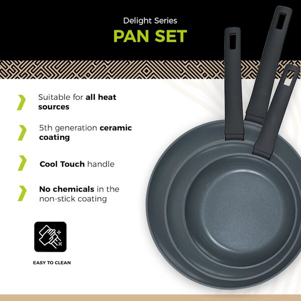 BE Living Set 3 tave Delight Black 20-24-28 cm