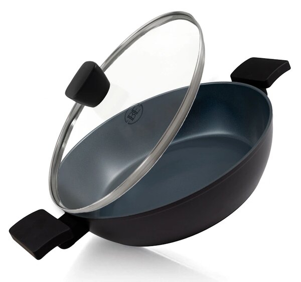 BE Living Niska posuda za kuhanje s poklopcem Delight Black 28 cm