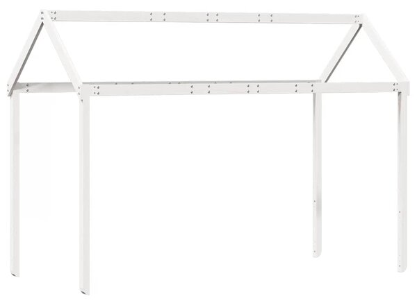 Visoki krevet s krovom bijeli 75 x 190 cm od masivne borovine - Bijela / 75 x 190 cm