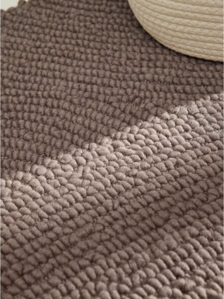 Smeđe-siva ručno rađena vunena staza 80x300 cm Calmio – Hanse Home