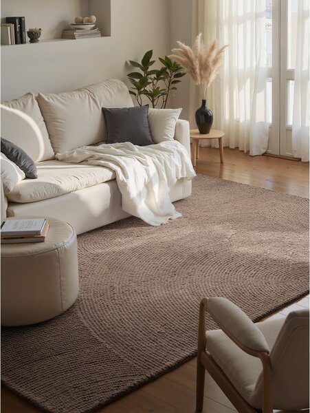 Smeđe-sivi ručno rađen vunen tepih 200x300 cm Calmio – Hanse Home