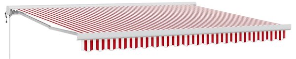 Skrovita tenda Crvena i bijela 400 × 300 cm Tkanina i Metal - Crvena / 400 × 300 cm
