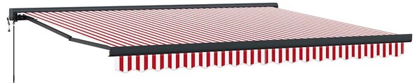 Nadstrešnica Crvena i bijela 400 × 300 cm Poliester i aluminij - Crvena / 400 × 300 cm