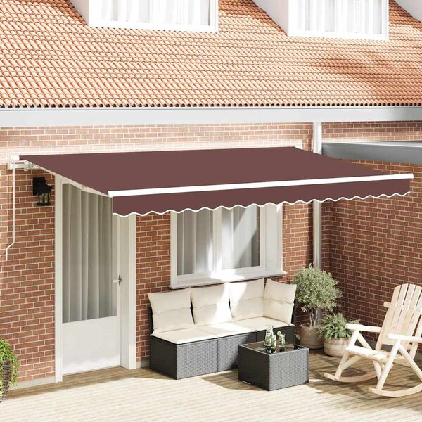 Skrovita tenda Smeđa 400 x 200 cm tkanina - Smeđa / 400 x 200 cm
