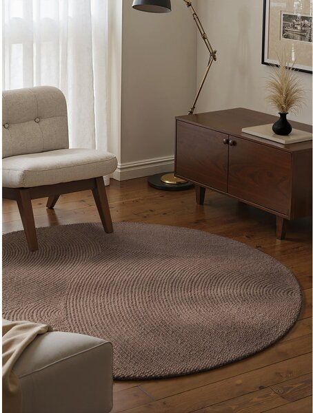Smeđe-sivi ručno rađen vunen okrugao tepih ø 150 cm Calmio – Hanse Home
