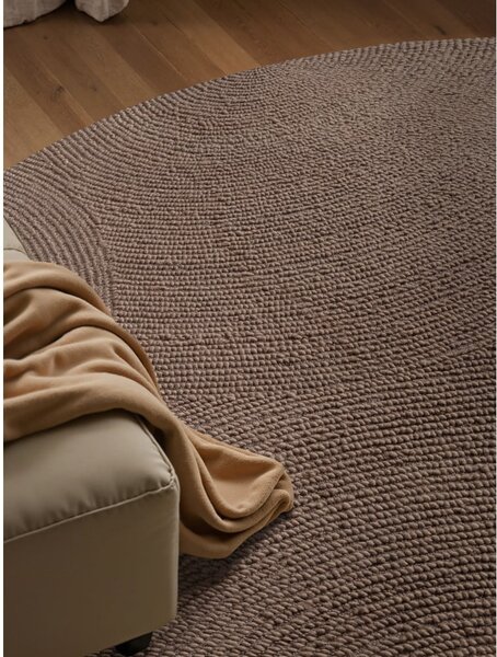 Smeđe-sivi ručno rađen vunen okrugao tepih ø 150 cm Calmio – Hanse Home